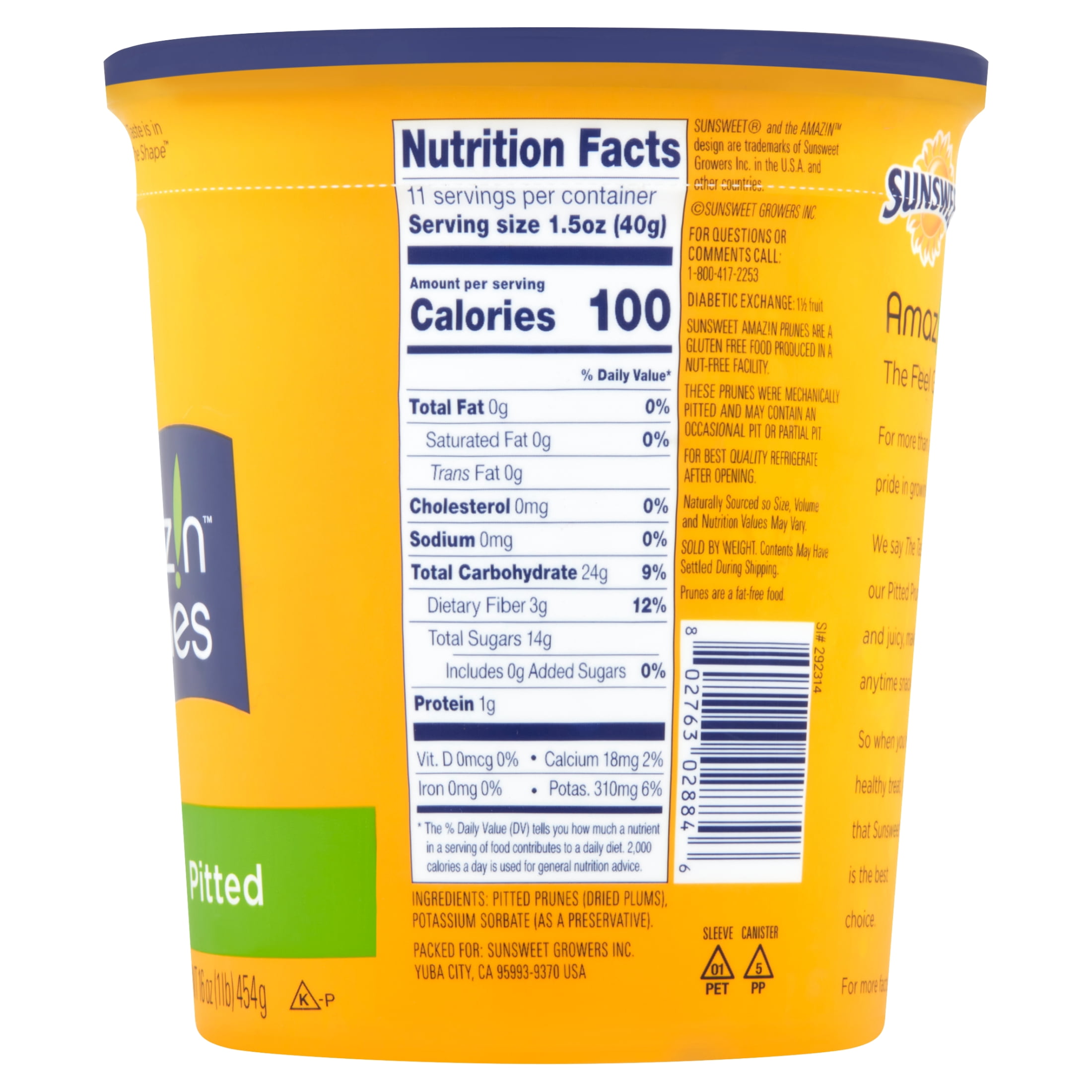 (2 pack) Sunsweet, Amaz!n, Pitted, Prunes, 16, oz