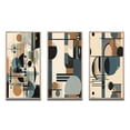 thumbnail image 2 of Designart "Geometric Shadows in Blue and Black V" Minimalism Framed Wall Art Set Of 3 - Blue Minimalism Frame Gallery Wall Set For Home Decor, 2 of 7