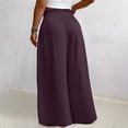 thumbnail image 3 of Lmnyox Plus Size Pants for Women Baggy Wide Leg High Waist Palazzo Trousers Casual Fashion Travel Pants with Pockets, 3 of 6