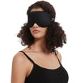 thumbnail image 3 of Máscara de dormir de seda con relleno contorneado para una comodidad sin presión, antifaz lavable para dormir (negro), 3 of 5