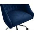 thumbnail image 6 of Meridian Furniture Arden Swivel Adjustable Navy Velvet and Chrome Office Chair, 6 of 12