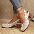 thumbnail image 5 of DIVVce Cutout Closed Toe Block Heel Slingback Sandals For Women Adjustable Buckle Comfort Footwear, 5 of 6