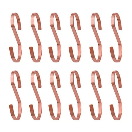 

15 Pcs Metal Hook Rose Gold Hanging Hooks S Shaped Hook Small S Nail-free Hook For Supermarket Display Clothes Prop(0.8 Rose Gold)