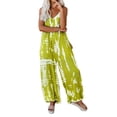 thumbnail image 3 of Julycc Plus Size Womens Cotton Linen Wide Leg Jumpsuit Dungarees Bib Casual Overalls Pants, 3 of 4