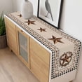 thumbnail image 4 of Western Texas Star Vintage Table Runner - 72 Inch Long, Kitchen Dining Table Runner Dresser Scarves, Rustic Wreath Black Beige Plaid Farmhouse Decor for Coffee Tables Wedding Party Banquet, 4 of 8