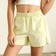 thumbnail image 2 of LJEFF Girls Elastic Waist Shorts, 4-Way Stretch Quick Dry Lightweight High Waist Shorts for Kids Yellow Size 10 Years, 2 of 8