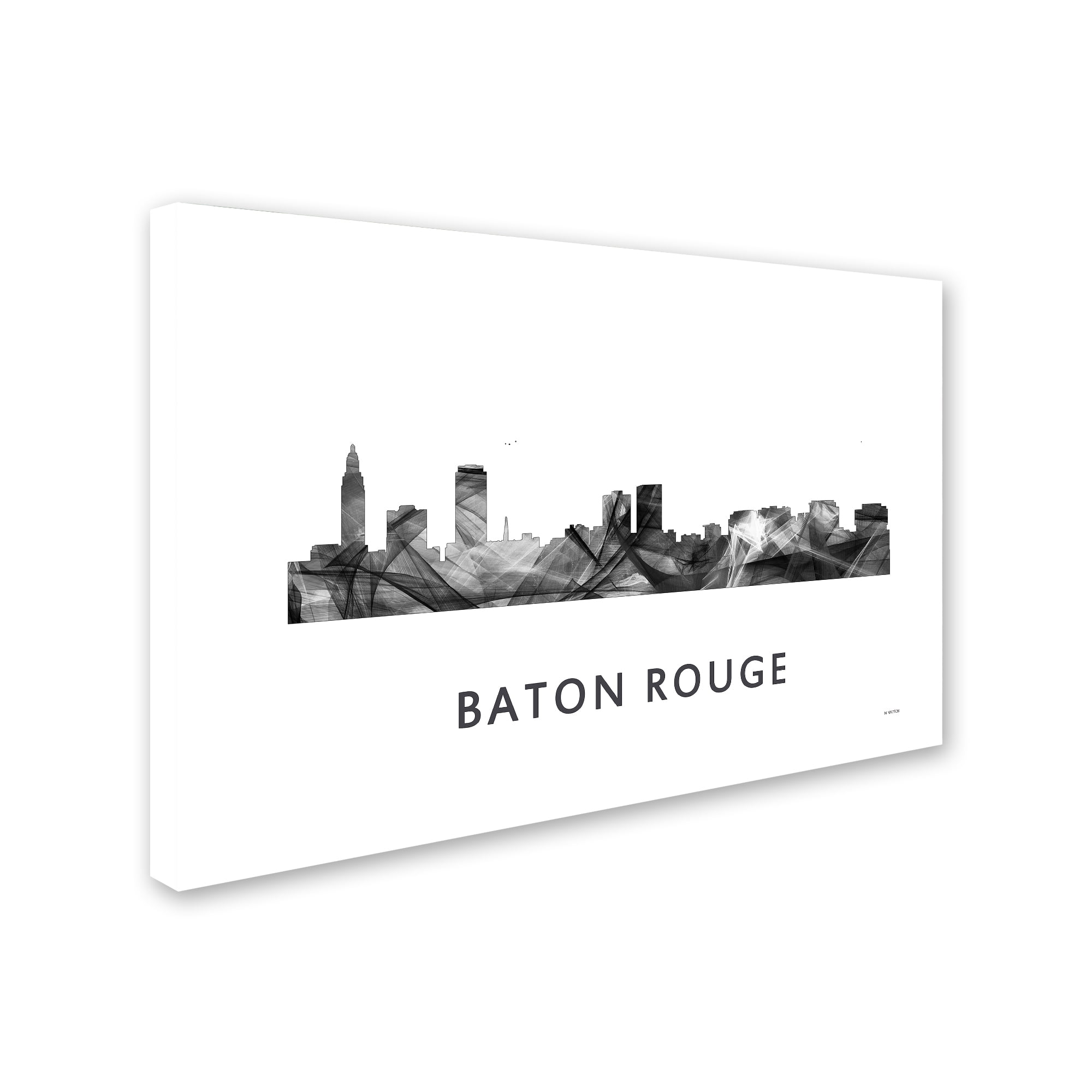 Trademark Fine Art 'Baton Rouge Louisiana Skyline WB-BW' Canvas Art by Marlene Watson