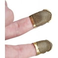 thumbnail image 4 of 4 Pack Sewing Thimble Finger Protector, Adjustable Finger Metal Shield Protector Pin Needles Sewing Quilting Craft Accessories DIY Sewing Tools Needlework(2 Sizes), 4 of 6