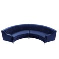 thumbnail image 3 of Stylish Navy Blue Velvet Couch With Stable Solid Foundation And Foam Wood Support Comfortable Interior, 3 of 5