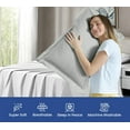 thumbnail image 4 of 600 Thread Count Egyptian Cotton 2-Piece Pillow Sham Set with Flanged Border, Euro Size (Non-Standard) (26" x 26") Silver Grey Stripe, 4 of 4