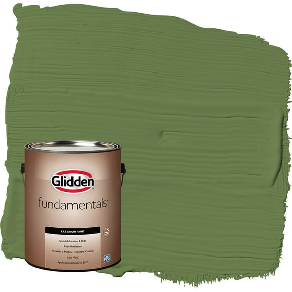 Glidden Fundamentals Mint Leaves / Green Semi-Gloss Exterior Paint, 1 Gallon