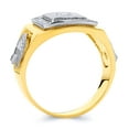 thumbnail image 2 of Wellingsale Mens Solid 14k Two 2 Tone White and Yellow Gold Polished CZ Cubic Zirconia Right Hand Ring Band - Size 12, 2 of 5