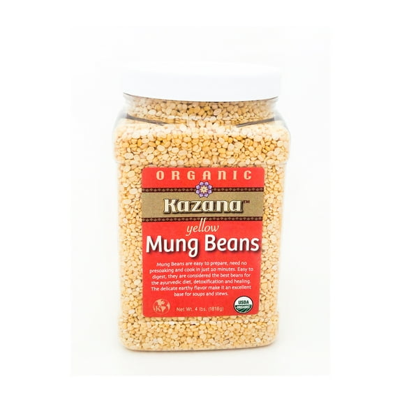 Organic Yellow Mung Beans, Bulk 4lb (1818g)