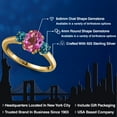 thumbnail image 2 of Gem Stone King 1.96 Ct Pink Mystic Topaz London Blue Topaz 18K Yellow Gold Plated Silver Ring (Size 8), 2 of 6
