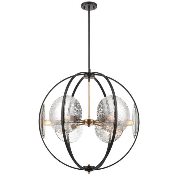 Elk Home 28-Inch Wide Oriah Chandelier, Contemporary, Matte Black