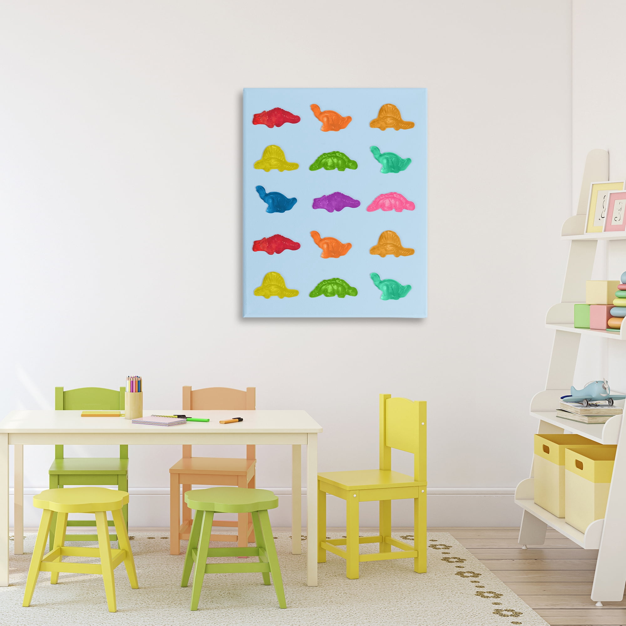 Stupell Industries Colorful Dinosaur Candies Canvas Wall Art, design by LISH Creative