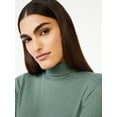 thumbnail image 6 of Free Assembly Women's Fine Rib Turtleneck Sweater, Lightweight, 6 of 7