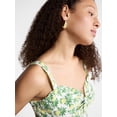 thumbnail image 2 of Free Assembly Women's Ribbed Goldtone J Hoop Earrings, 2 of 4