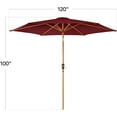 thumbnail image 2 of WYDK 10ft Market Umbrella, Outdoor Sun Shade for Backyard, Deck, Poolside, Table w/Woodgrain Pattern, Easy Tilt & Crank - Burgundy, 2 of 14