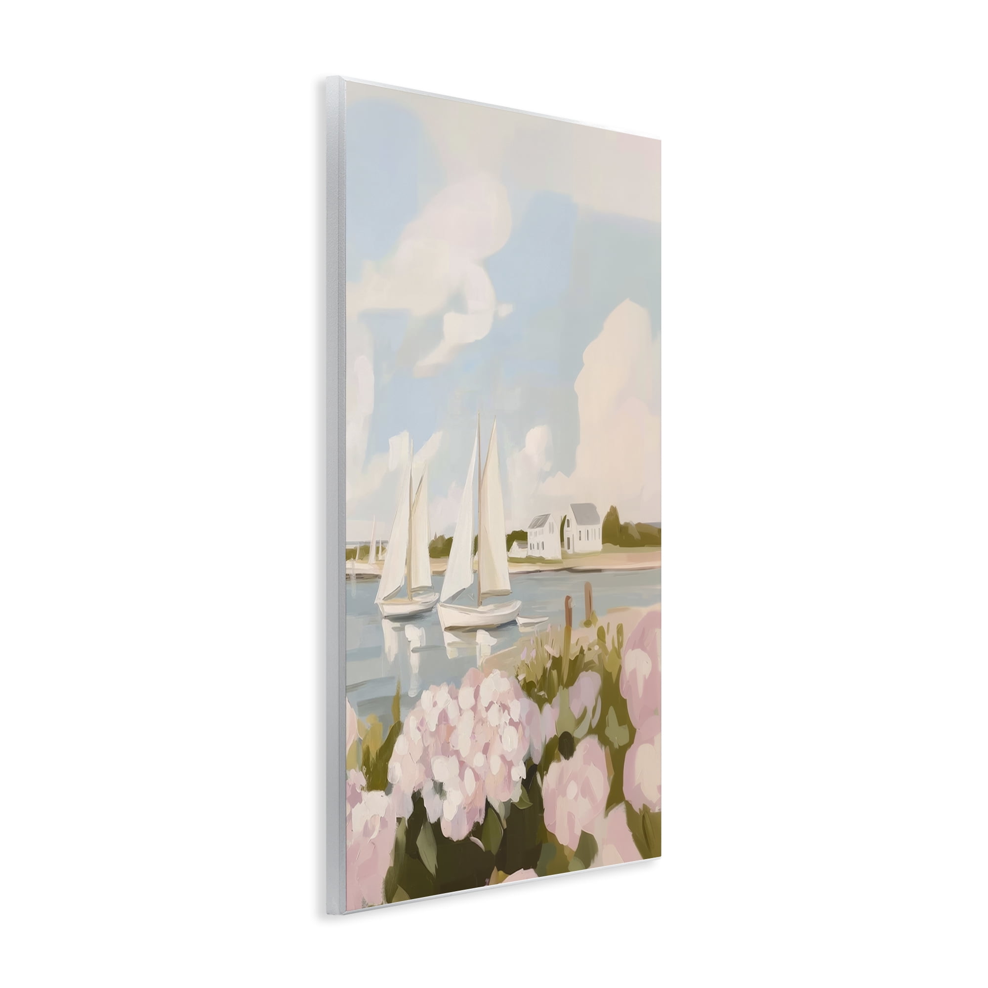 Stupell Industries Pink Hydrangeas with Sailboats Wall Plaque Art, design by Sisi and Seb