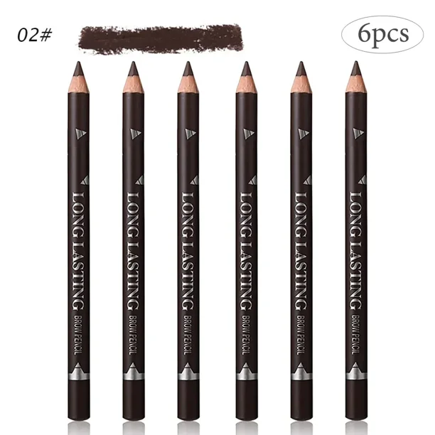 6 lápices delineadores de cejas, lápiz de maquillaje negro, resistente al agua, de larga duración, de bonito color, gel para cejas, herramientas de maquillaje