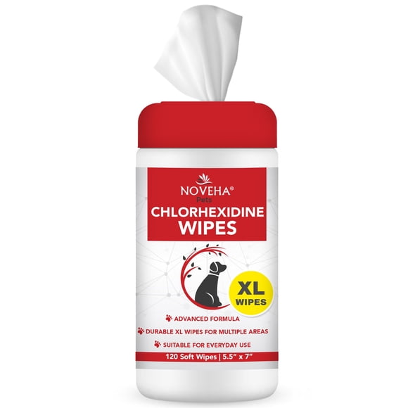 Toallitas Limpiadoras NOVEHA XL con Aloe para Perros y Gatos 120 unidades