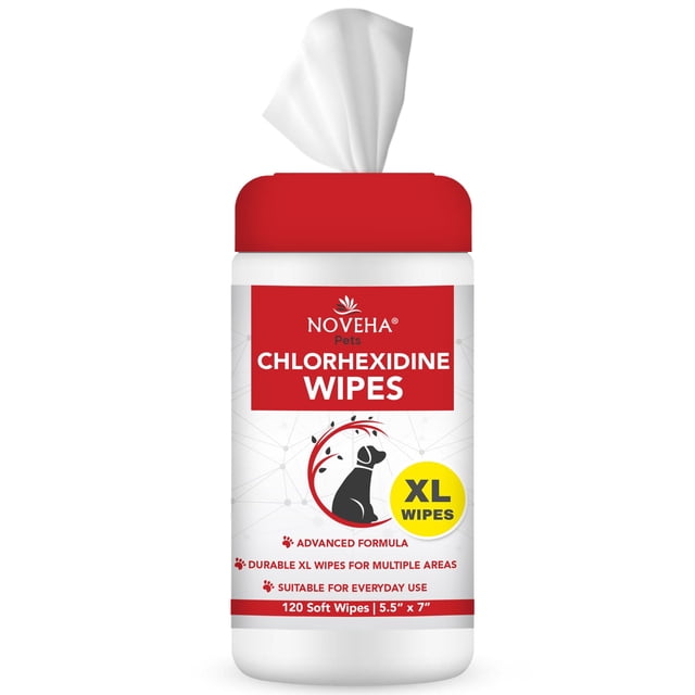 Toallitas Limpiadoras NOVEHA XL con Aloe para Perros y Gatos 120 unidades