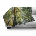thumbnail image 3 of Tree Soft Flannel Fleece Throw Blanket, Forest in Autumn Green Nature Deciduous Foliage Growth Eco, Cozy Plush for Indoor and Outdoor Use, 60" x 80", Dark Brown Pale Green, by Ambesonne, 3 of 6