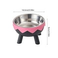 thumbnail image 3 of Loyerfyivos Raised Cat Food Bowls, Cute Cat Feeding Bowls for Food/Water Elevated with Non-Slip Stand, Detachable Anti Vomiting Stainless Steel Pet Bowl for Kitten, Puppies, Small Dogs Indoor/Outdoor, 3 of 6
