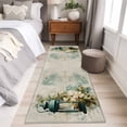 thumbnail image 4 of Vintage Oil Light 2'x6' Runner Rugs for Hallway Kitchen Bedside Non Slip Washable, Spring Flowers Leaves Candles Retro Entryway Rug Runners with Rubber Backing, Long Carpet Runner for Laundry Room, 4 of 8