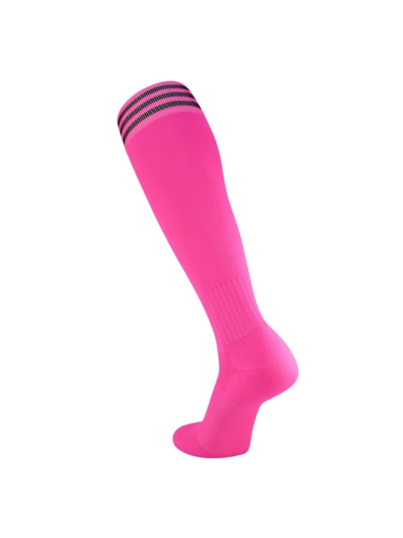 Finale 3 Stripe proDRI Soccer Socks (Hot Pink/Black, M)