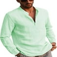 thumbnail image 1 of Chemise Homme Col Montant Manches Longues Chemises Hommes, 1 of 5