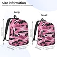 thumbnail image 2 of Casual Canvas Backpack Without Interlayer Large Capacity Stick Bag Design For Outdoor Shopping Office Outdoor Sports Texture Military Camouflage Pattern Abstract Pink_2 Small, 2 of 7