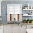 thumbnail image 6 of Kitchen Curtains Set, Black Striped Geometric Kitchen Curtains and Valances Set, Modern Boho Brown Rustic Rod Pocket Tier Curtains 36 Inch Length for Cafe/Bedroom Windows, 6 of 6