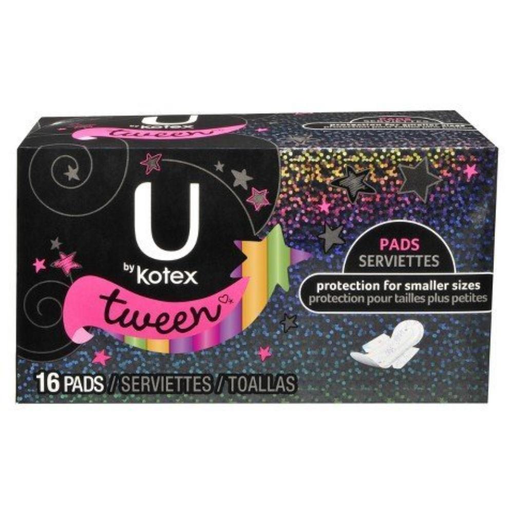 U By Tween Pads 16 Count Trg This Ultra Thin Period Pad Is Smaller Shorter And Narrower Than Our Regular Ultra Thin Pads And Are Designed With Vibrant Colors And By