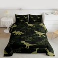 thumbnail image 2 of Feelyou Kid Dinosaur Queen Comforter Set, Green Camouflage Bedding Comforter Set, 3pcs, 2 of 8