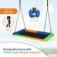thumbnail image 2 of Gymax 60'' Kids Giant Tree Rectangle Swing 700 lbs w/ Adjustable Hanging Ropes Blue+Orange+Green, 2 of 7