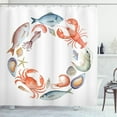 thumbnail image 1 of Ambesonne Lobster Shower Curtain, Aquarelle Tasty Seafood, 69"Wx84"L, Multicolor, 1 of 3