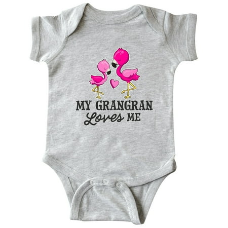 

Inktastic My Grangran Loves me with Two Flamingos Gift Baby Boy or Baby Girl Bodysuit
