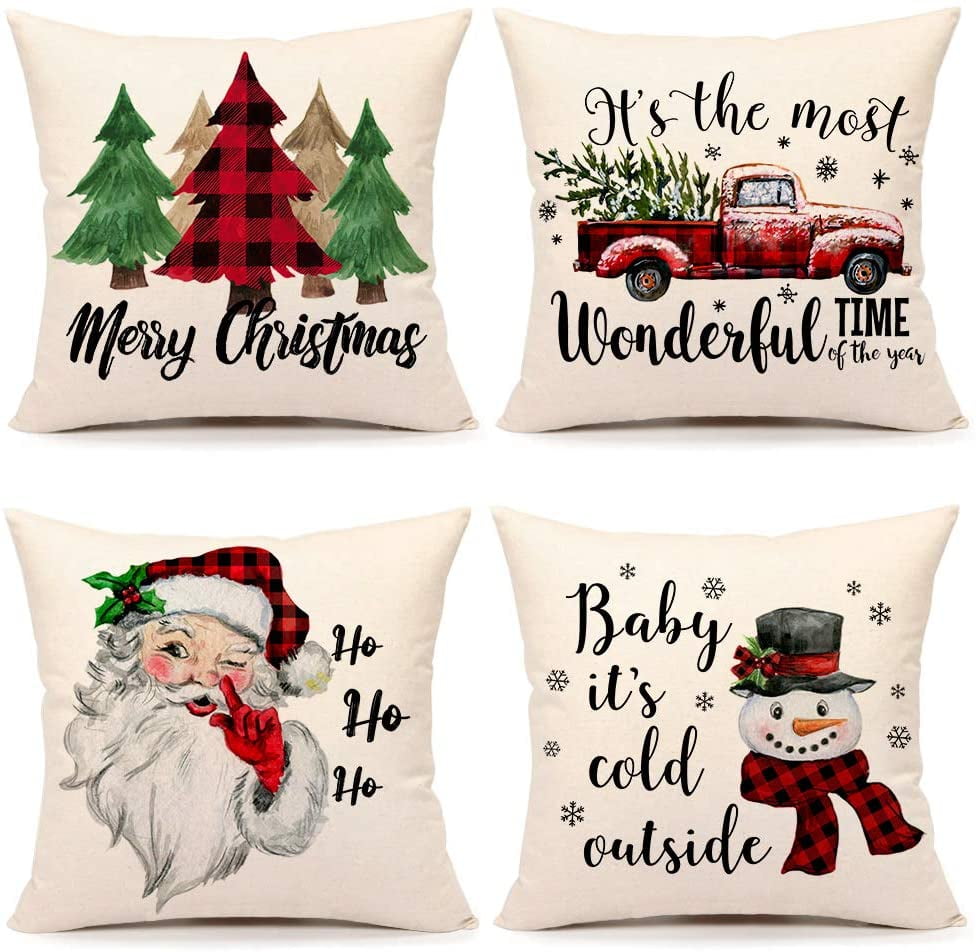 Snowman Home Decor Christmas 18x18" Pillow Case Covers Sofa 3D Cushion Cover 