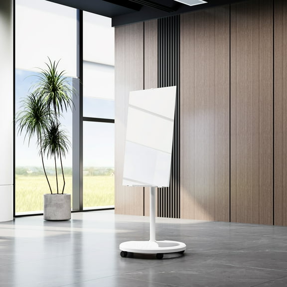 Removable Adjustable Height Tempered Glass Whiteboard, 36" x 24"