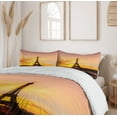 thumbnail image 6 of Ambesonne Eiffel Tower Duvet Cover Sets, Sun View Old Paris, 2-King, Marigold Rose Brown, 6 of 7