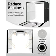 DUCLUS Light Box Photography, 16x16 inch Portable Photo Studio Box with 160 LED Dimmable Lights, 6 PVC & 2 Paper Backdrops for Product Photography
