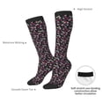 thumbnail image 4 of Xecao Daisies Flowers print thigh-high socks, crafted for both men and women with a stretchy, high-opaque design perfect for daily wear, 4 of 6
