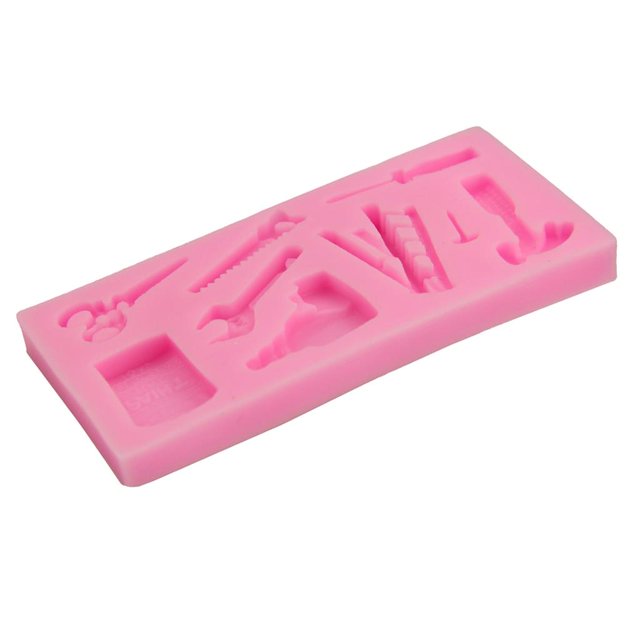 Herramientas de hardware de electricista de bricolaje Molde de pastel de fondant Molde de herramientas de decoración de artesanía de chocolate, tambié Soledad Molde de silicona para tarta de fondant