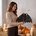 thumbnail image 6 of Woven Halloween Decorations – Halloween Rattan Bat, Black Hanging Bat Halloween Decoration, Halloween Woven Bat Decor, Rustic Woven Wicker Bat for Haunted House Party Home Garden Patio Wall Decor, 6 of 6