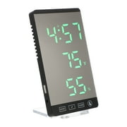 1 Set LED Mirror Thermometer Hygrometer Electronic Clock Alarm Clock for Home