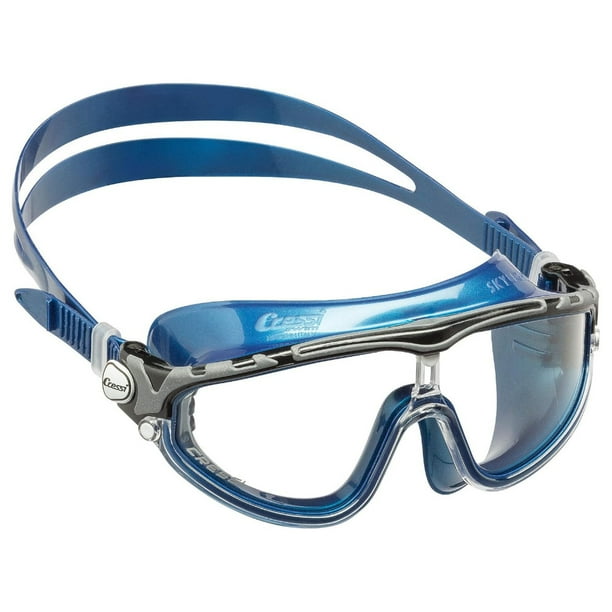 Goggle Adulto CRESSI Skylight Azul Metalico Lente Transparente