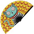 thumbnail image 1 of Ventilador plegable GloFX Trippy Kitty Rave Clack, tamaño grande, 63,5 x 33 cm, 1 of 6