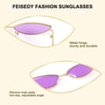 thumbnail image 4 of FEISEDY Lunettes de Soleil de Designer Mode Rétro en Forme de Petits Pétales avec Design de Temple en Arc B2298, 4 of 6
